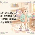 生後14ヶ月（1歳2ヶ月）の発達・遊び方まとめ｜歩行が安定し探索欲が爆発する時期