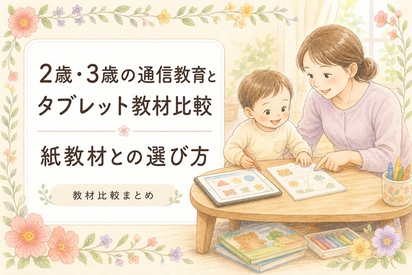 2歳・3歳の通信教育とタブレット教材比較｜紙教材との選び方