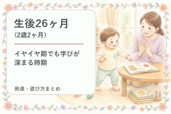 生後26ヶ月（2歳2ヶ月）の発達・遊び方まとめ｜イヤイヤ期でも学びが深まる時期
