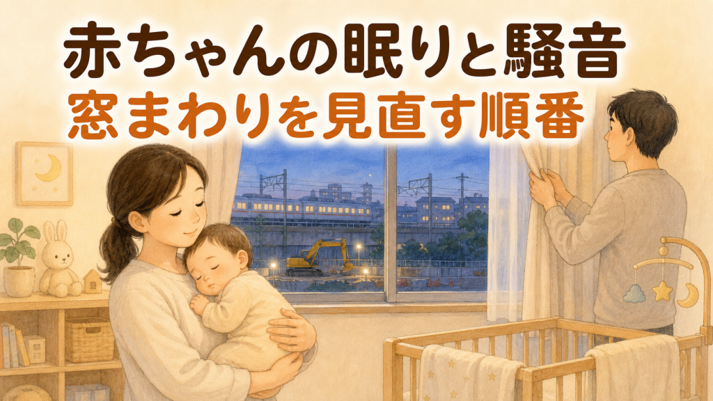 赤ちゃんが騒音で寝つけないとき｜工事・電車の音と窓まわりを見直す順番