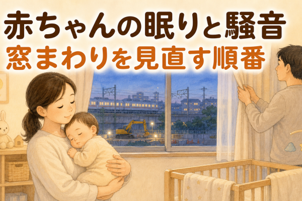 赤ちゃんが騒音で寝つけないとき｜工事・電車の音と窓まわりを見直す順番