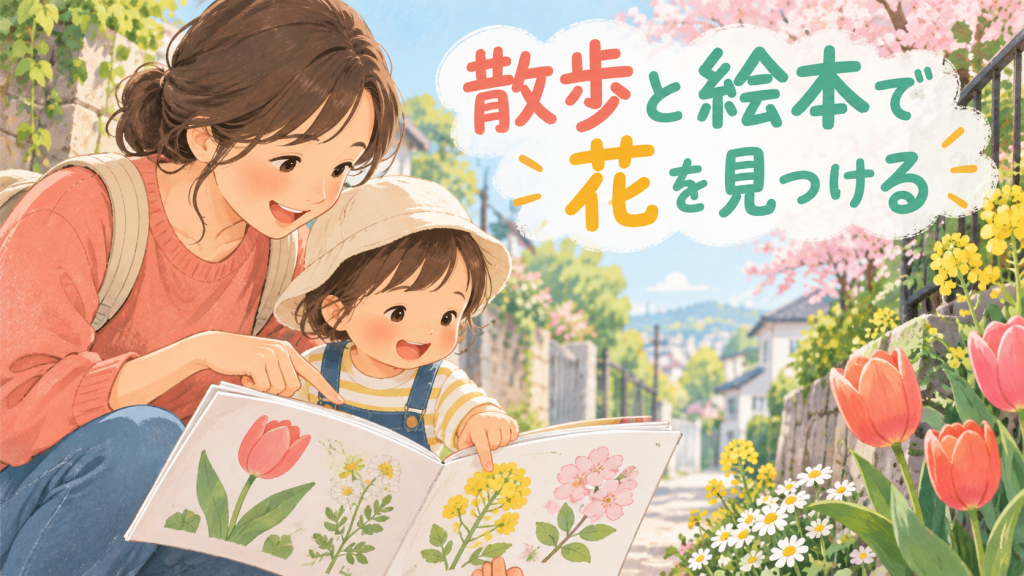 散歩と絵本をつなぐ方法｜花や葉を親子で観察する声かけ
